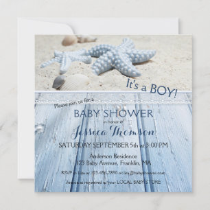 Plage nautique Baby Boy Shower Invitation