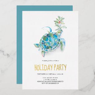 Plage Noël Fête Invitation