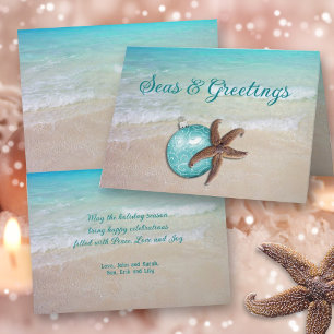 Plage Noël Starfish Seas n Carte de voeux