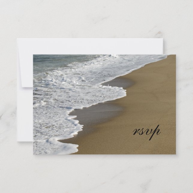 Plage Ocean Waves Wedding Carte de réponse RSVP (Devant)