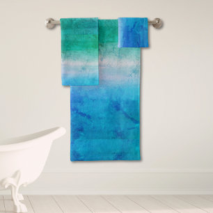 Plage ombrée bleu-vert océan en détresse