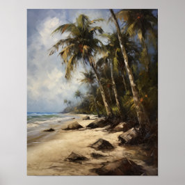Plage Palm Trees Art Imprimer Affiche de voyage