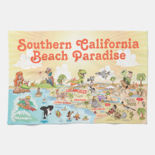 Plage Paradise California Serviette de cuisine