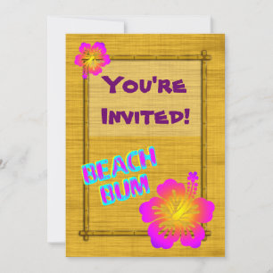 Plage Party Hibiscus Fleur Invitations personnalis