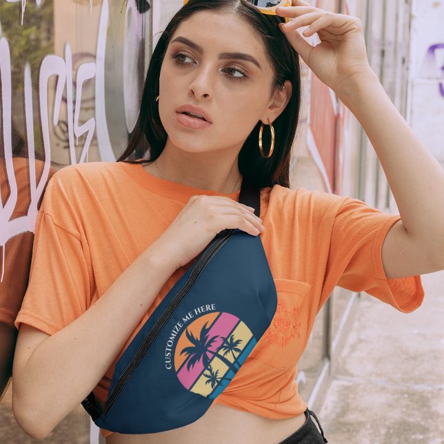 Plage Personnalisée Vacances Cute Tropical Palm Tr (Créateur téléchargé)