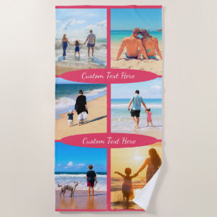 Plage Personnalisez votre photo Collage Serviette de pla