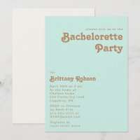 Plage Retro | Aqua Bachelorette Party Invitation