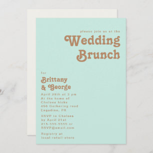 Plage Retro   Aqua Mariage Brunch Invitation