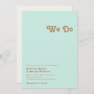 Plage Retro   Aqua We Do Faire-part de mariage