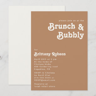 Plage Retro   Brunch Brown et Invitation Bubbly