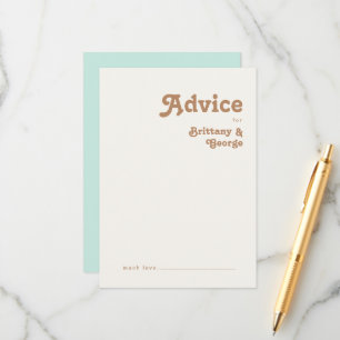 Plage Retro   Carte conseil Mariage Aqua