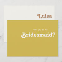 Plage Retro | Carte de proposition Gold Bridesmaid