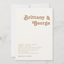 Plage Retro | Faire-part de mariage ivoire