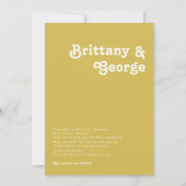 Plage Retro | Faire-part de mariage or