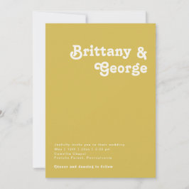 Plage Retro | Gold All In One Faire-part de mariag