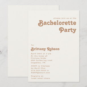 Plage Retro   Ivory Bachelorette Party Invitation