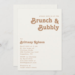 Plage Retro Ivory Brunch et Bubbly Invitation