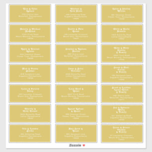 Plage Retro   Sticker d'adresse client Mariage Gol