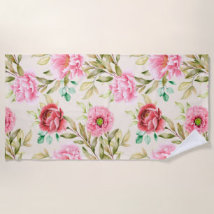 Plage Rideau de douche floral esthétique serviette de pl