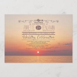 plage romantique coucher de soleil faire-part de m