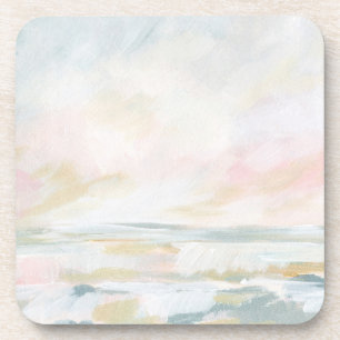Plage rose vif Dessous de verre en plastique
