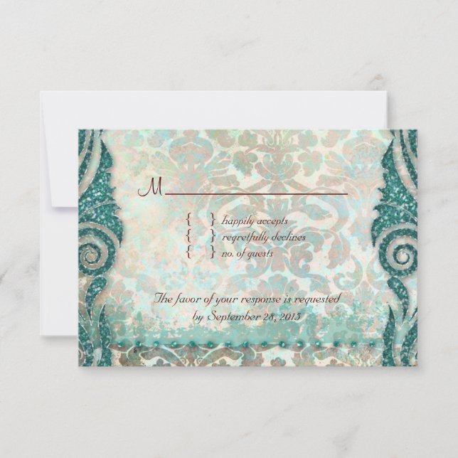 Plage RSVP Mariage Carte de réponse Seahorse (Devant)