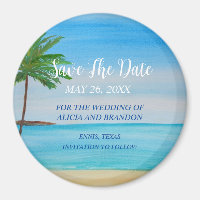 Plage Sable Tropical Mariage Moderne Waves Magnet