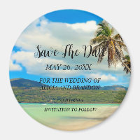 Plage Sable Tropical Mariage Moderne Waves Magnet