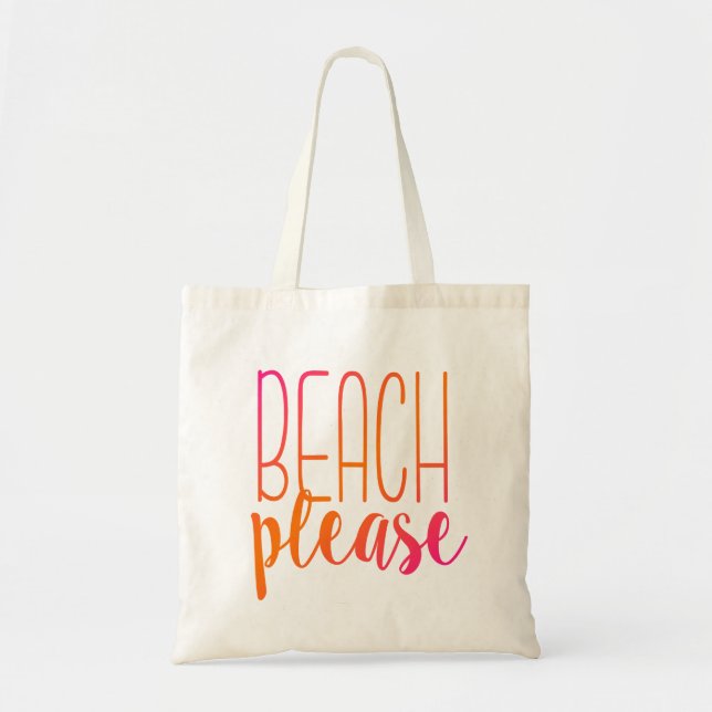 Plage | Sac fourre-tout rose et orange (Devant)