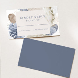 Plage SeaShell Blue mariage carte RSVP