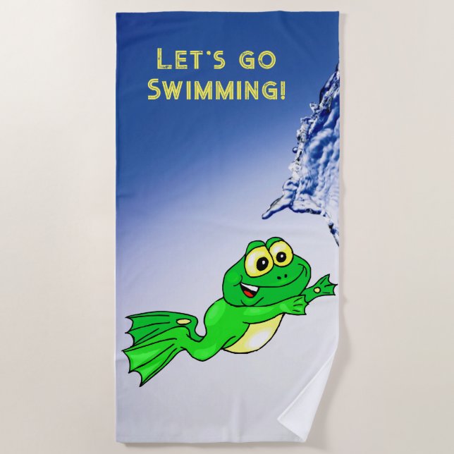 Plage Serviette Grenouille Eau de nage (Devant)