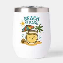 Plage S'Il Vous Plaît Acier Inoxydable Vin Tumbler