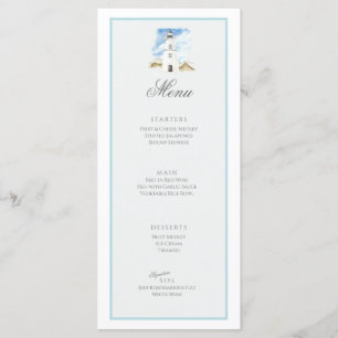 Plage Style Mariage Événement Menu Plat Card