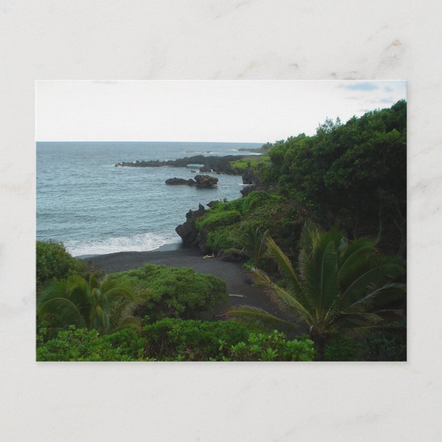 Plage sur la route vers Hana, Maui Hawaii Carte po (Devant)