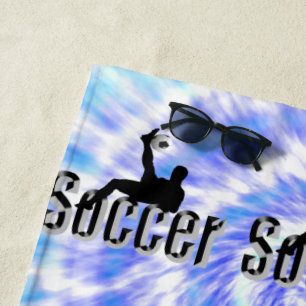 Plage Teinture bleue Design de football, Serviette de pl