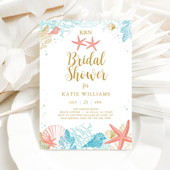 Plage Thème Bridal Douche Invitation (Beach Bridal Shower Invitation)