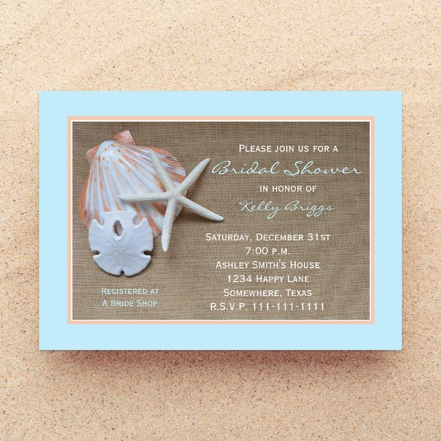 Plage Thème de la douche nuptiale Invitation — Bur (Créateur téléchargé)