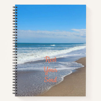 Plage thème spa avec vagues Journal Carnet spiral