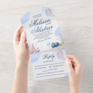 Plage tout en un Faire-part de mariage