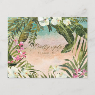 plage tropicale aloha mariage rsvp carte postale