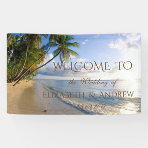 Plage tropicale, Bannière Mariage Palms
