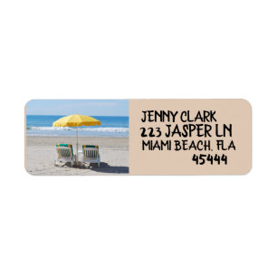 PLAGE TROPICALE & CHAISES RETOUR ADRESSE ÉTIQUETTE