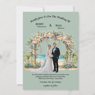 Plage tropicale Destination Mariage Invitation