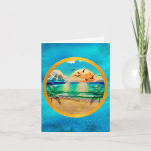 Plage Tropicale Moderne Palmiers Coucher de Soleil