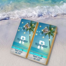 Plage tropicale Monogramme Palmiers Lumières à cor