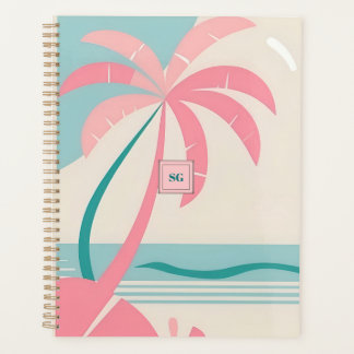 Plage tropicale paso pastel rose et turquoise