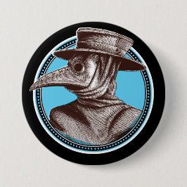 Plague Doctor Button Blue