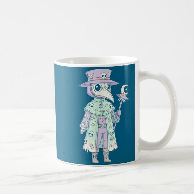 Plague Doctor Gothic Pastel Cute Moth Face Mask Oc Kaffeetasse (Rechts)