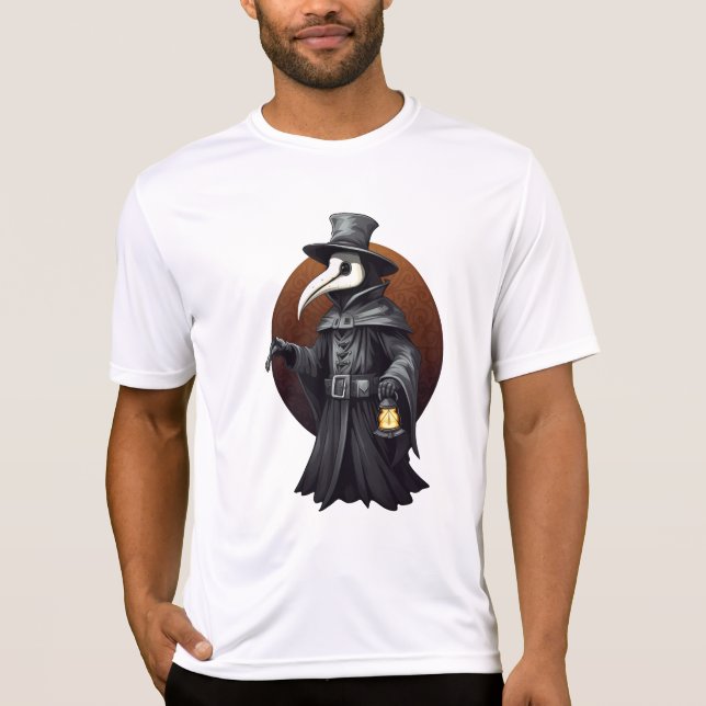Plague Doctor Lantern T-Shirt – Dark Gothic (Vorderseite)