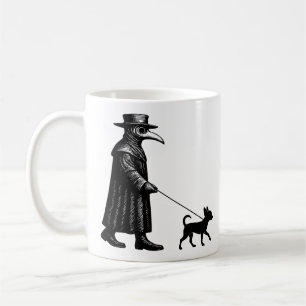 Plague Doctor Walking Chihuahua Kaffeetasse